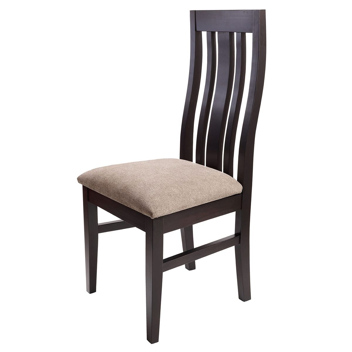 BETA NATIVA - Pack 2 sillas comedor Jacinta color negro wengue, tapiz café jaspeado