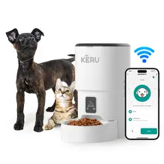 KERU - Comedero Automático Wifi Con Cámara Blanco EC -