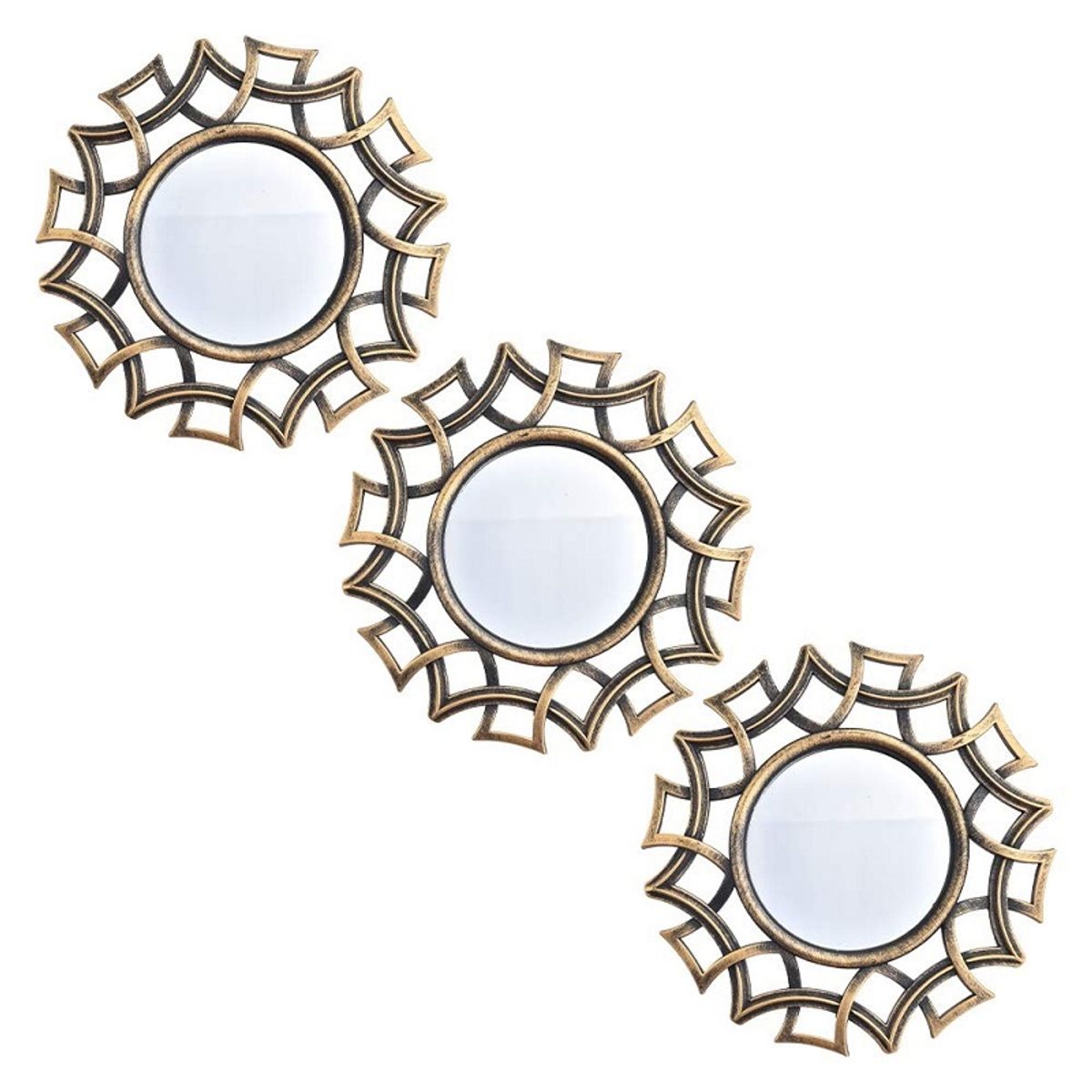 GENERICO - SET ESPEJOS REDONDO DECORATIVOS EN FORMA  GEOMÉTRICAS