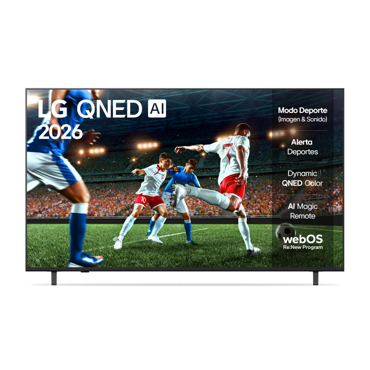 LG - TV LG 65 QNED AI 4K  Fútbol inmersivo en gran formato