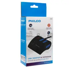 PHILCO - EXTENSIÓN DE ESCRITORIO AC/USB TIPO C Open box