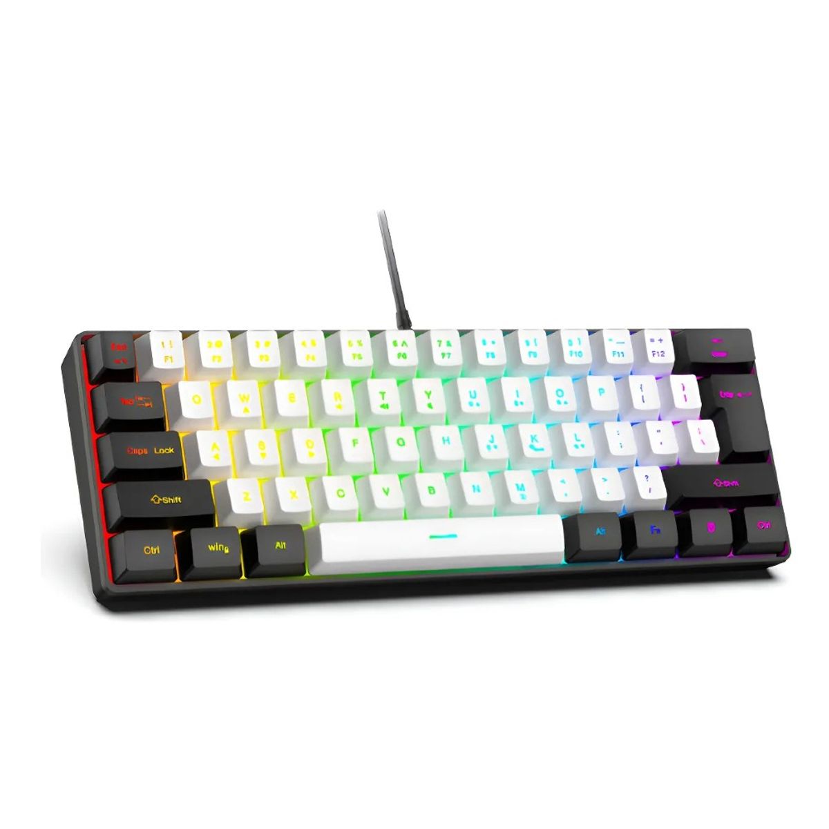 ADLIU - Teclado Mecánico Gamer Qwerty Inglés Us Para Pc Con Luz Rgb