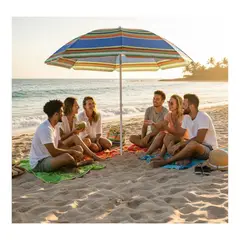 EKOL TACTICA MILITAR - Quitasol Paraguas Playa Protección UV Sombrilla Verano 150cm Mix Colores