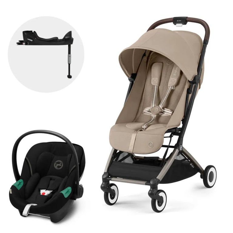 Coche Travel System Orfeo TPE + Aton S2 + Base Beige