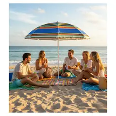 EKOL TACTICA MILITAR - Quitasol Paraguas Playa Protección UV Sombrilla Verano 150cm Mix Colores