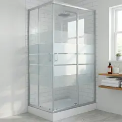 JOYTEK - Shower Rectangular Strava Blanco 120x80x198cm Incluye Receptáculo