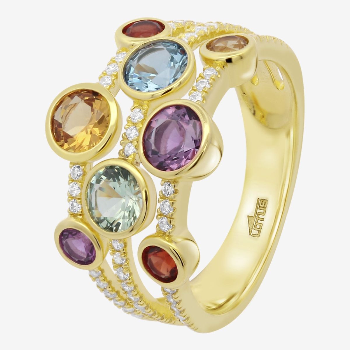 LOTUS SILVER - Anillo LP3878-3/216 Lotus Silver Dorado Mujer Leros