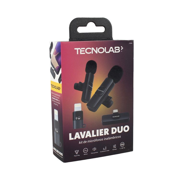 KIT MICROFONO DE 2 LAVALIER INALAMBRICOS PARA CELULAR