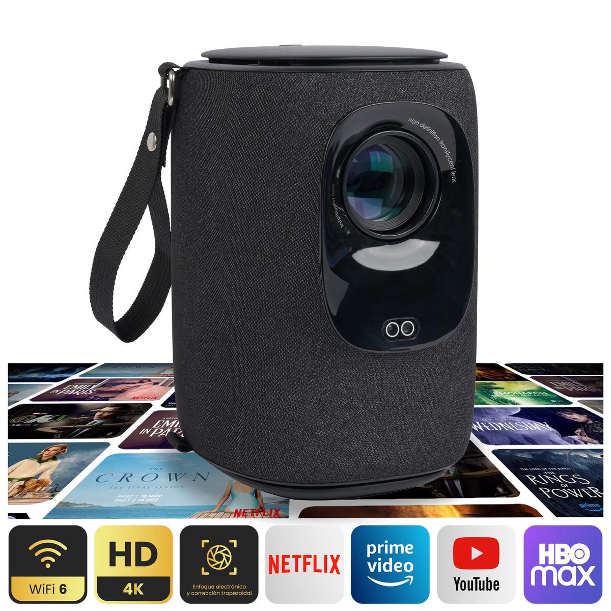 LEVO - Proyector Portatil Nova 9000lm + Telón 60" Negro LEVO