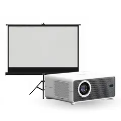 LEVO - Proyector Portátil Hexa 8000lm + Telón 60" Negro