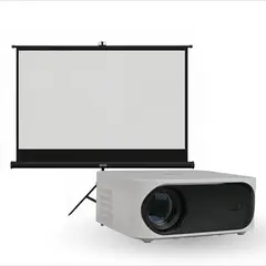 LEVO - Proyector Portatil Orion 12000lm + Telón 100" Negro