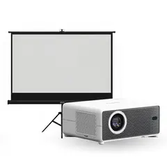 LEVO - Proyector Portátil Hexa 8000lm + Telón 80" Negro