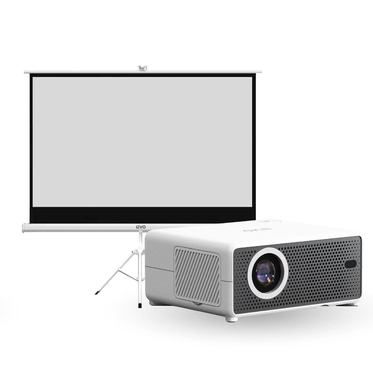 LEVO - Proyector Portátil Hexa 8000lm + Telón 80" LEVO