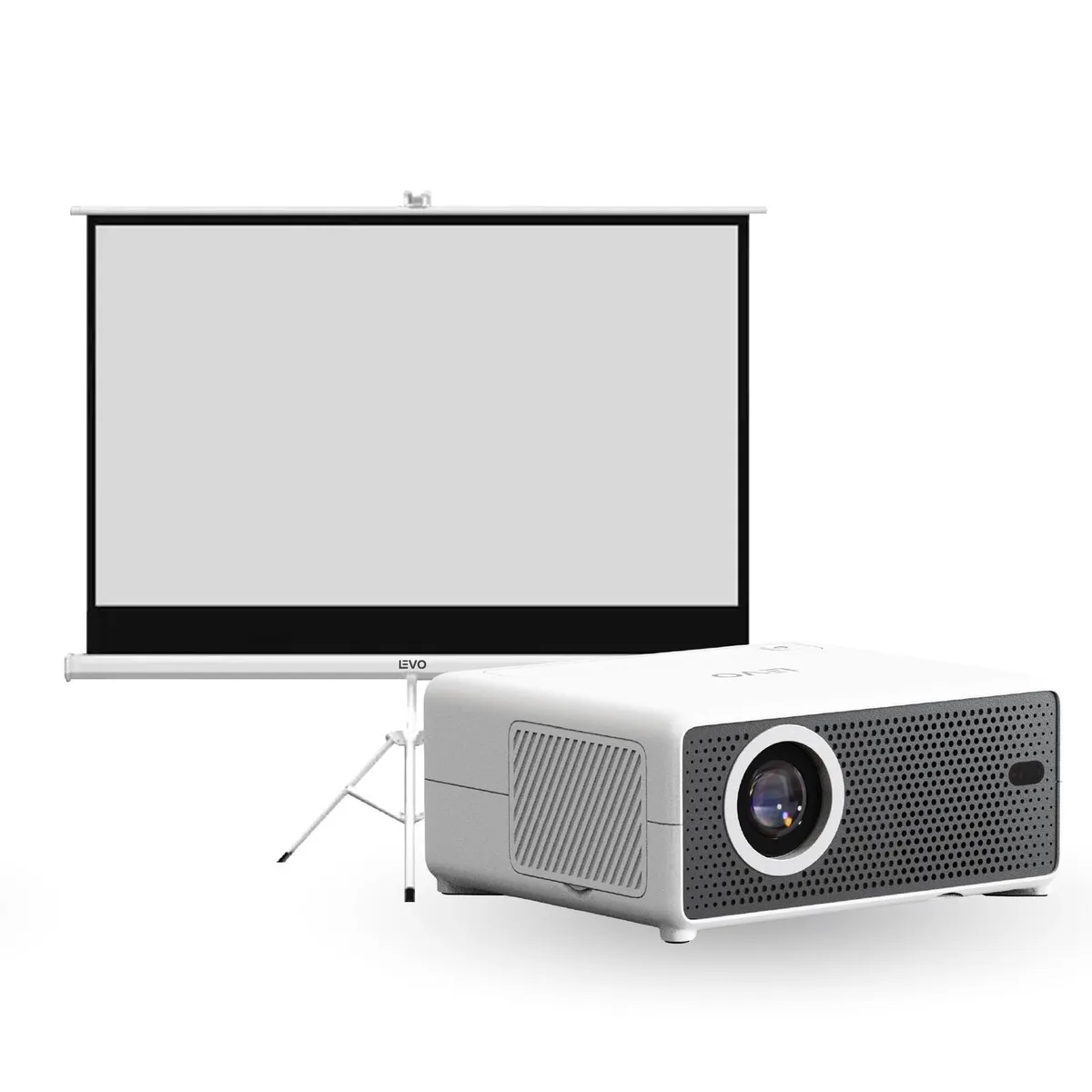 LEVO - Proyector Portátil Hexa 8000lm + Telón 80" LEVO