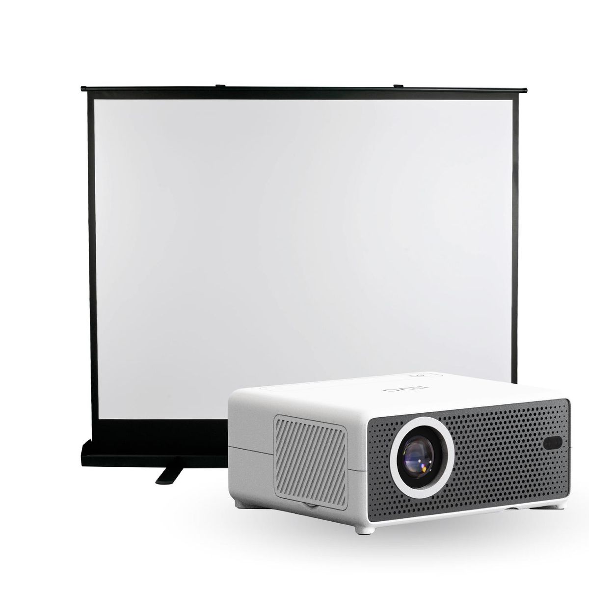 LEVO - Proyector Portatil Hexa 8000lm + Telón Elevacion 100" LEVO