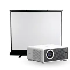LEVO - Proyector Portatil Hexa 8000lm + Telón Elevacion 100"