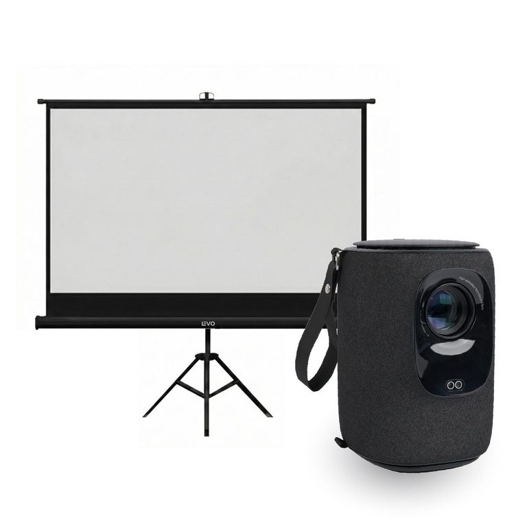 LEVO Proyector Portatil Nova 9000lm + Telón 80" Negro