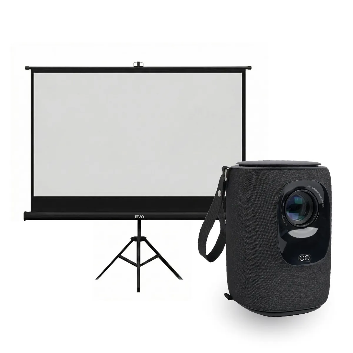 LEVO - Proyector Portatil Nova 9000lm + Telón 80" Negro LEVO