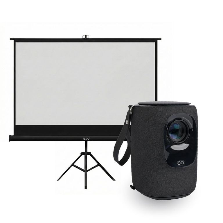 LEVO Proyector Portatil Nova 9000lm + Telón 100" Negro