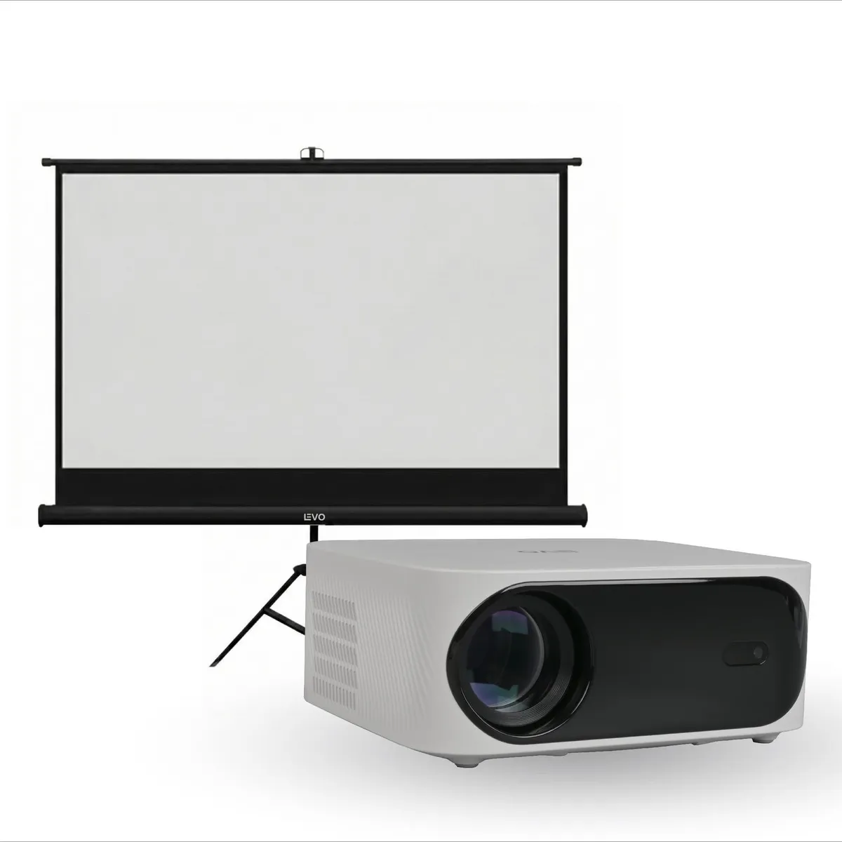LEVO - Proyector Portatil Orion 12000lm + Telón 80" Negro LEVO