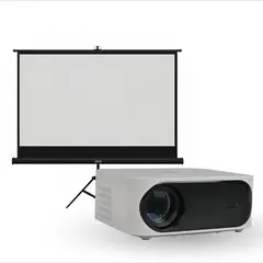 LEVO - Proyector Portatil Orion 12000lm + Telón 80" Negro