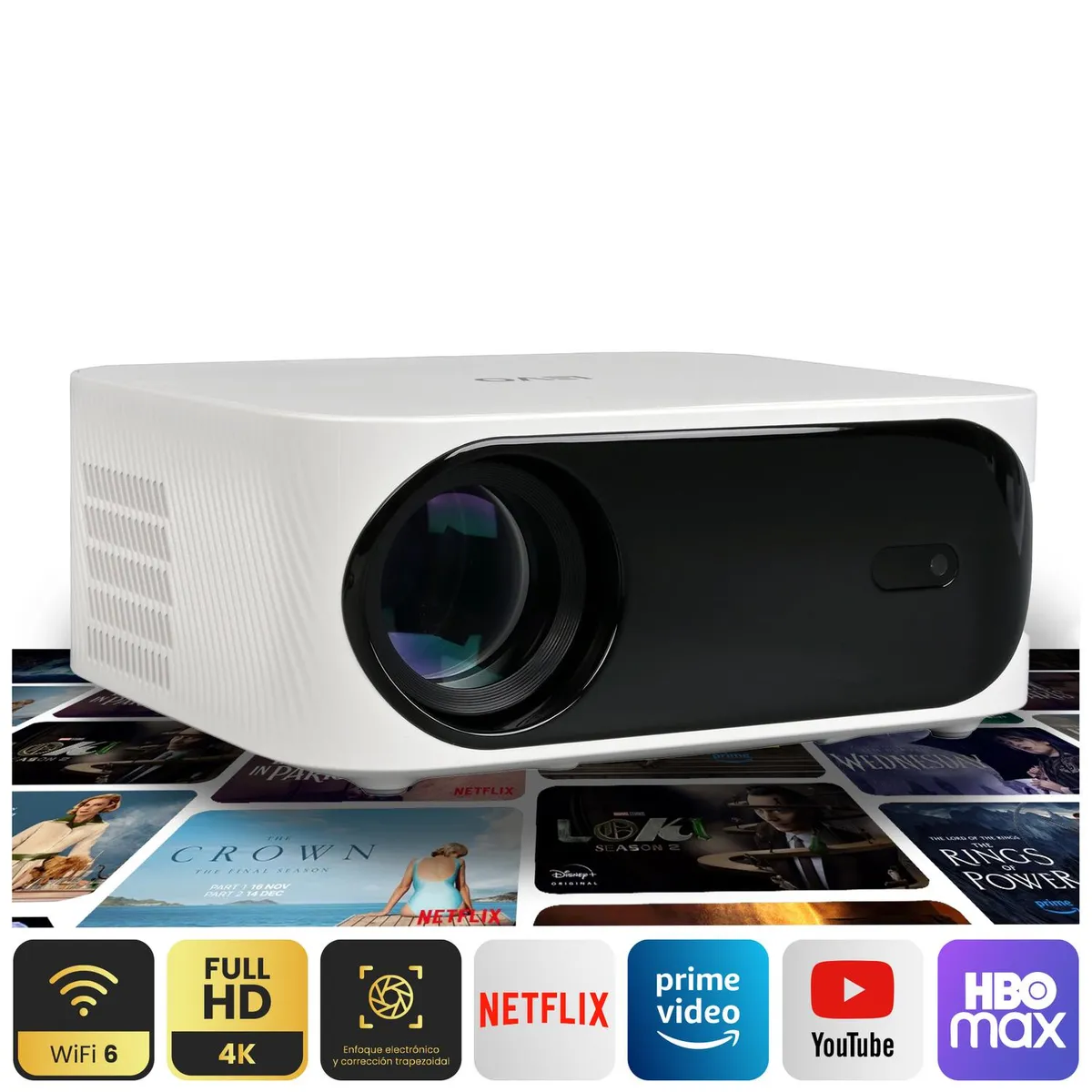 LEVO - Proyector Portatil Orion 12000lm + Telón 80" Negro LEVO