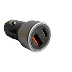GENERICO - Cargador Auto 38W USB-C + USB-A K20 Carga Rápida Universal