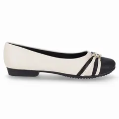 PICCADILLY - Ballerina Mujer Crema/Negro Raquel