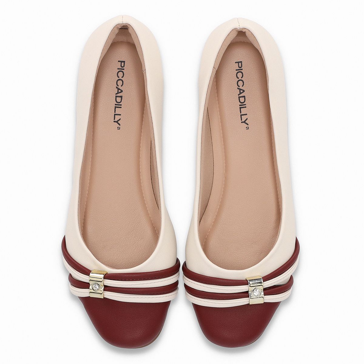 PICCADILLY - Ballerina Mujer Crema/Burdeo Raquel Piccadilly