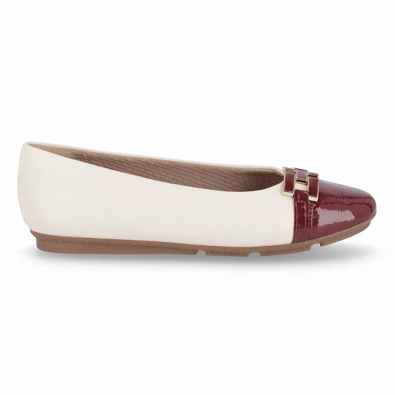 Ballerina Mujer Crema/Burdeo Michelle 05