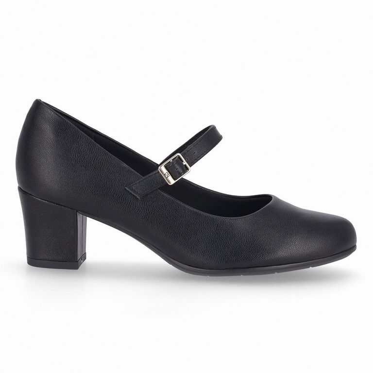 Zapato Mary Jane Mujer Negro Laura 01