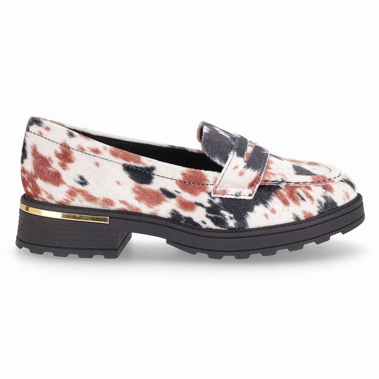 Mocasin Mujer Cow Print Gisa
