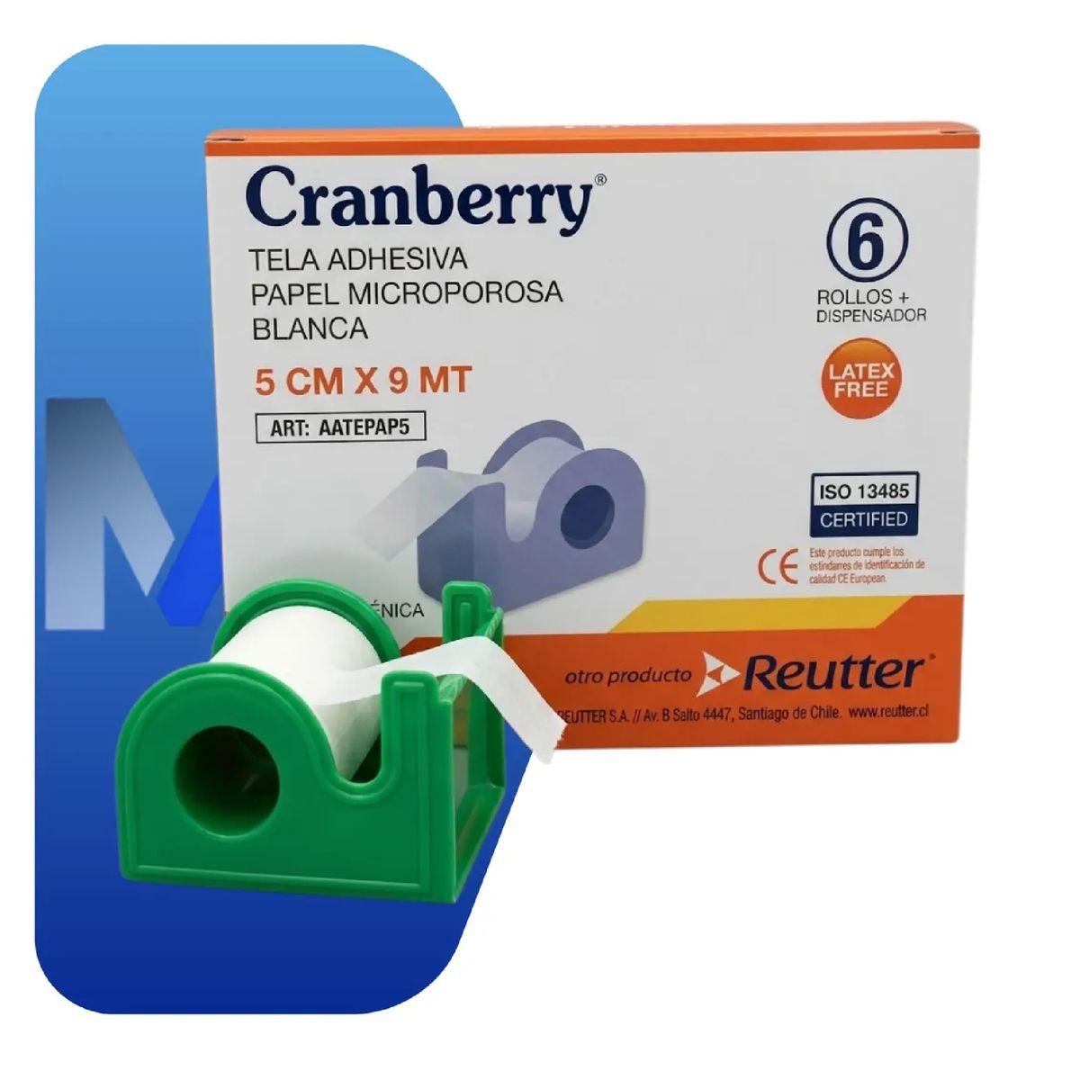 CRANBERRY - Tela Adhesiva Papel Microporosa 5cm Cranberry Pack 6 Unid.
