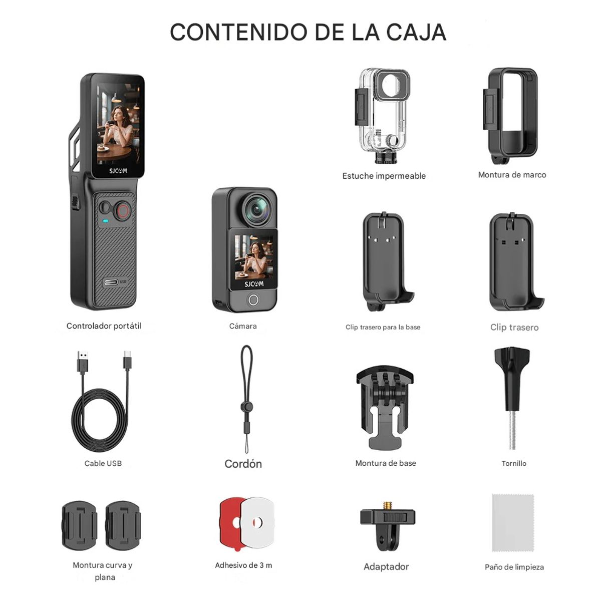 SJCAM - Cámara De Acción SJCAM C400 3-en-1 4K Wifi IPX8 30Mts