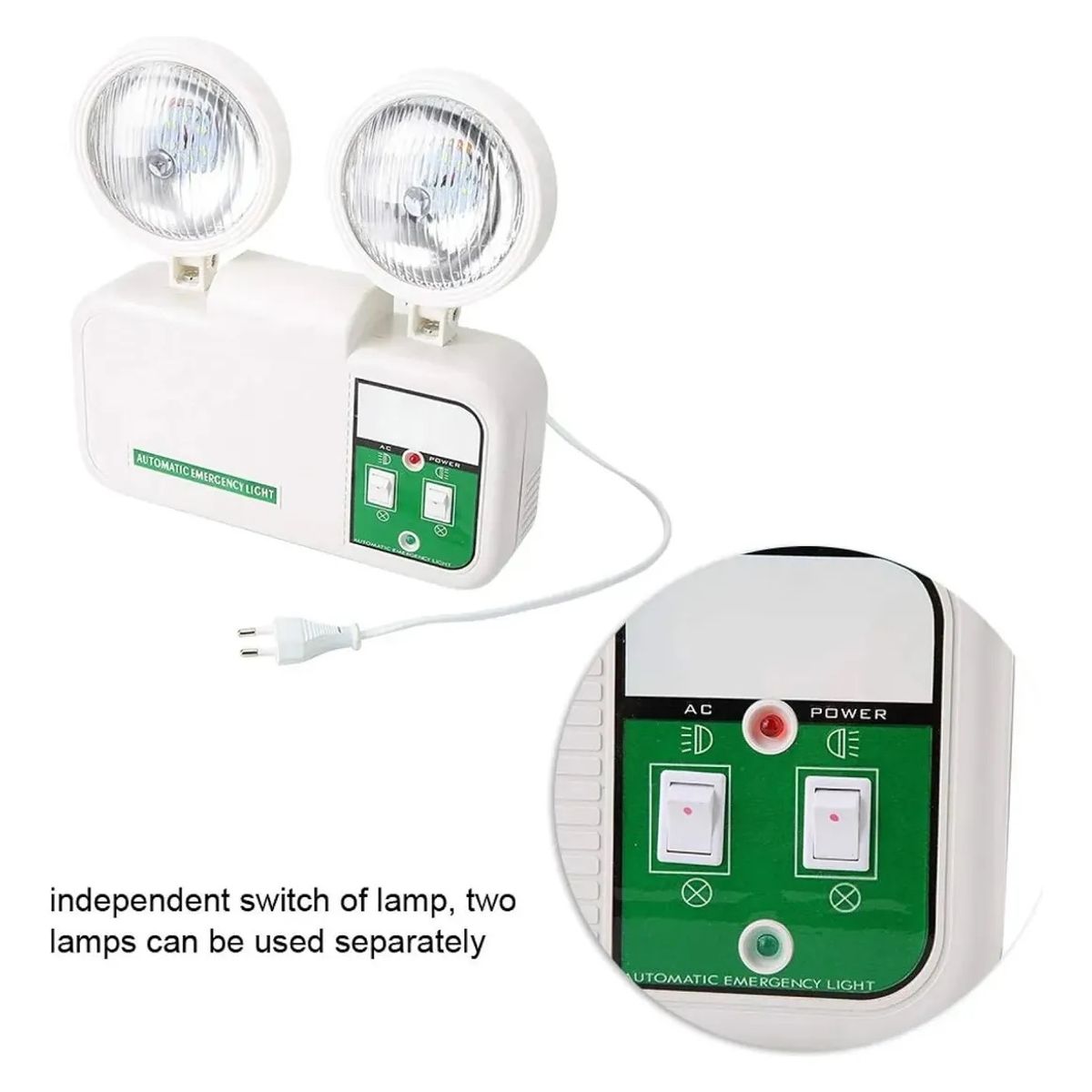 GENERICO - Luz de emergencia LED Osmao 10W recargable con luz automática