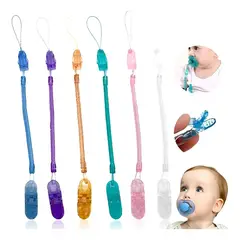 GENERICO - Clip Porta Chupón de Plástico Ajustable Bebé Unisex Multicolor