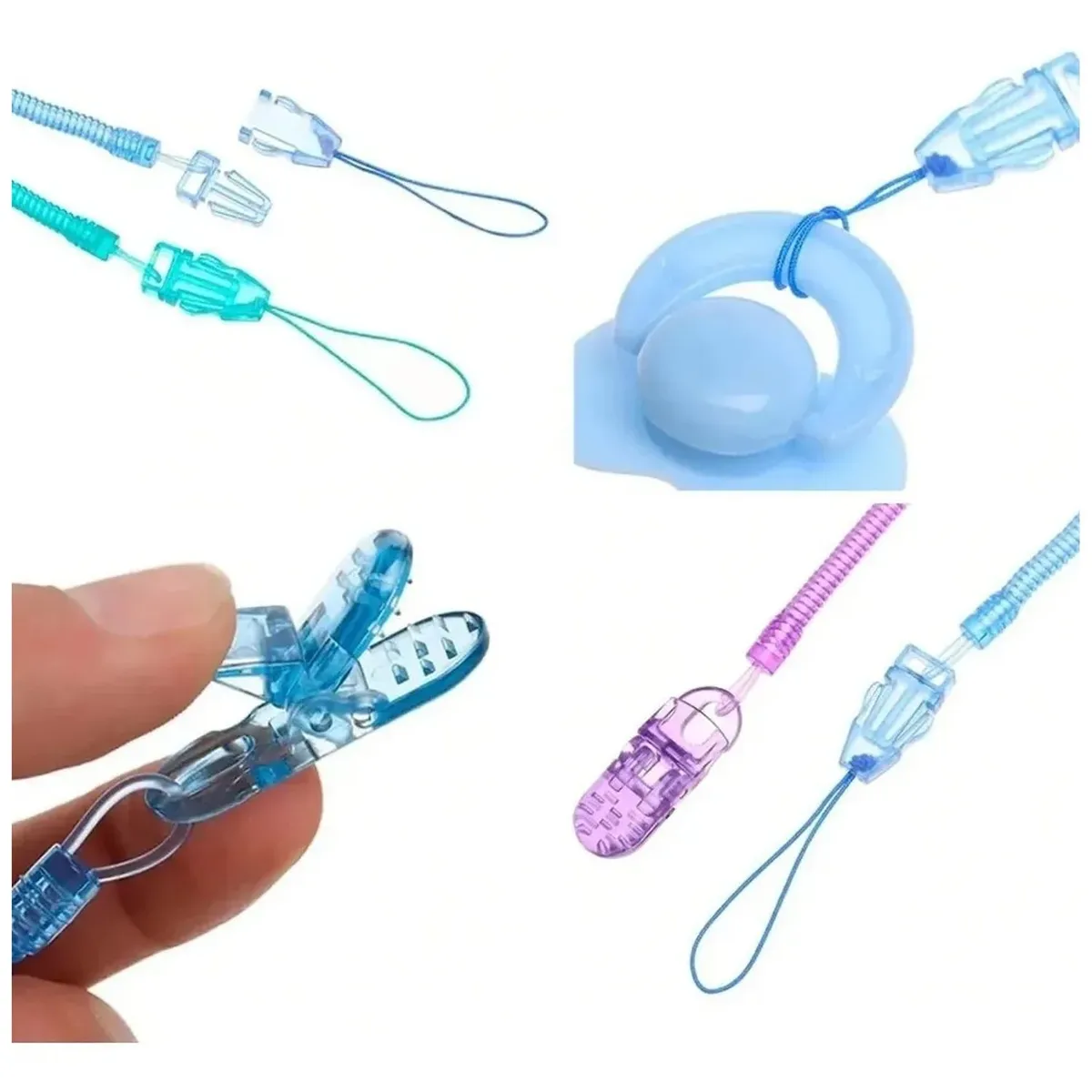 GENERICO - Clip Porta Chupón de Plástico Ajustable Bebé Unisex Multicolor