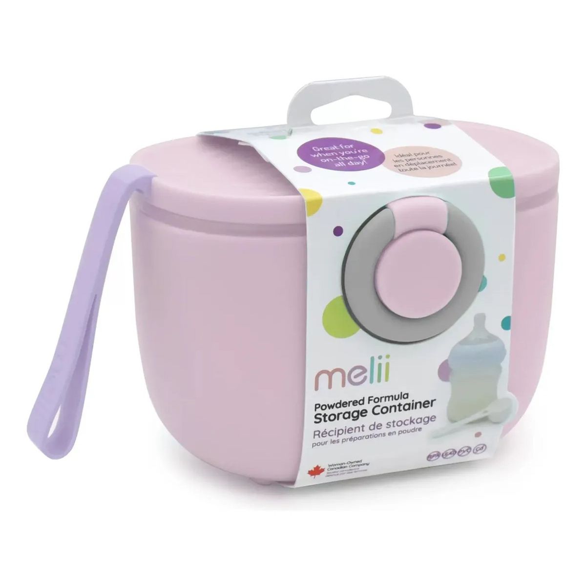 GENERICO - Contenedor De Fórmula En Polvo Con Cuchara Rosa 350ml