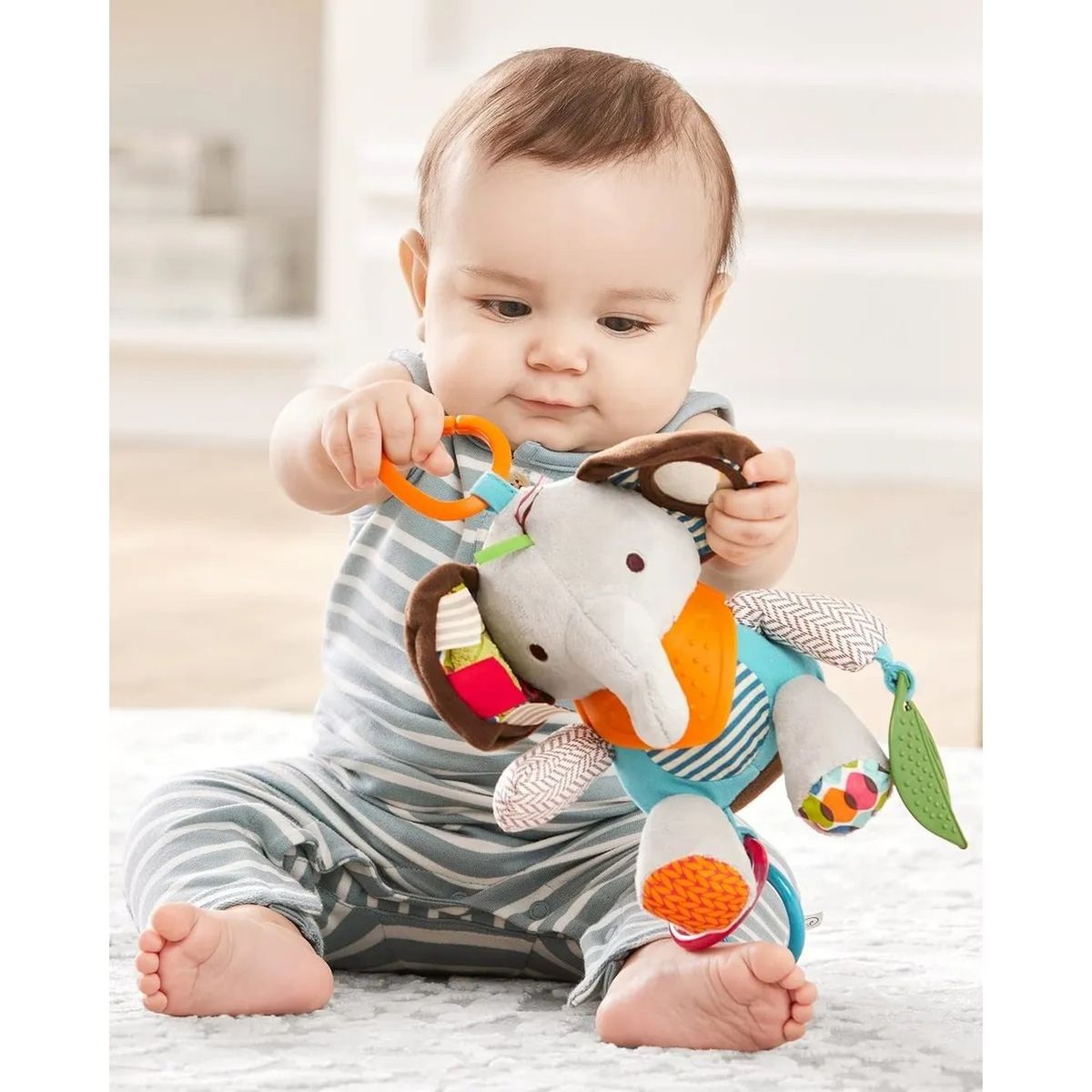 GENERICO - Juguete Sensorial Elefante Para Bebés Suave Multicolor