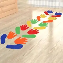 GENERICO - Alfombrillas Antideslizantes Infantiles Formas de Manos y Pies Multicolor