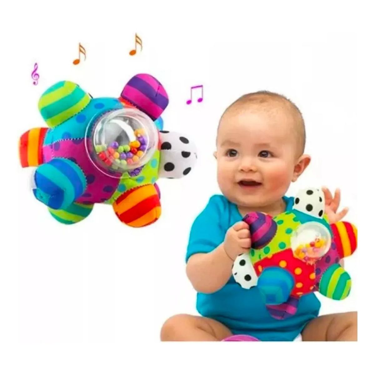 GENERICO - Juguete Sensorial de Tela Multicolor para Bebés con Sonido