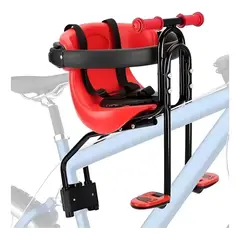 GENERICO - Silla de Bicicleta para Niños Ajustable con Pedales Aluminio Rojo