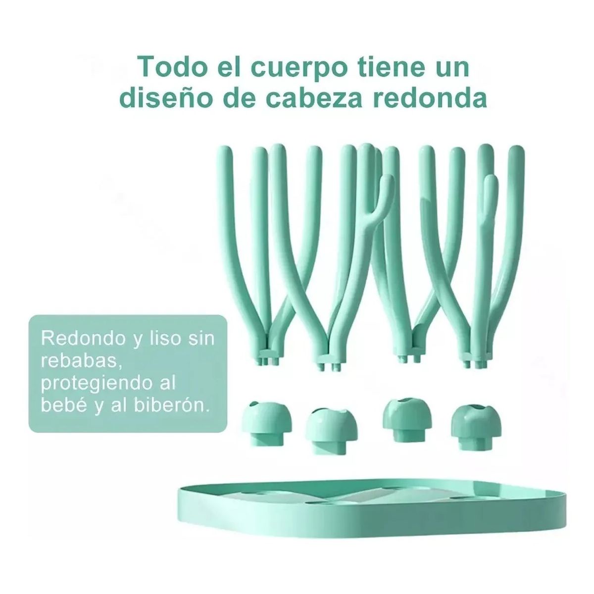 GENERICO - Escurridor de Biberones Plástico Desmontable Verde
