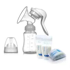 GENERICO - Extractor de Leche Manual con Botella y Bolsas de Almacenamiento