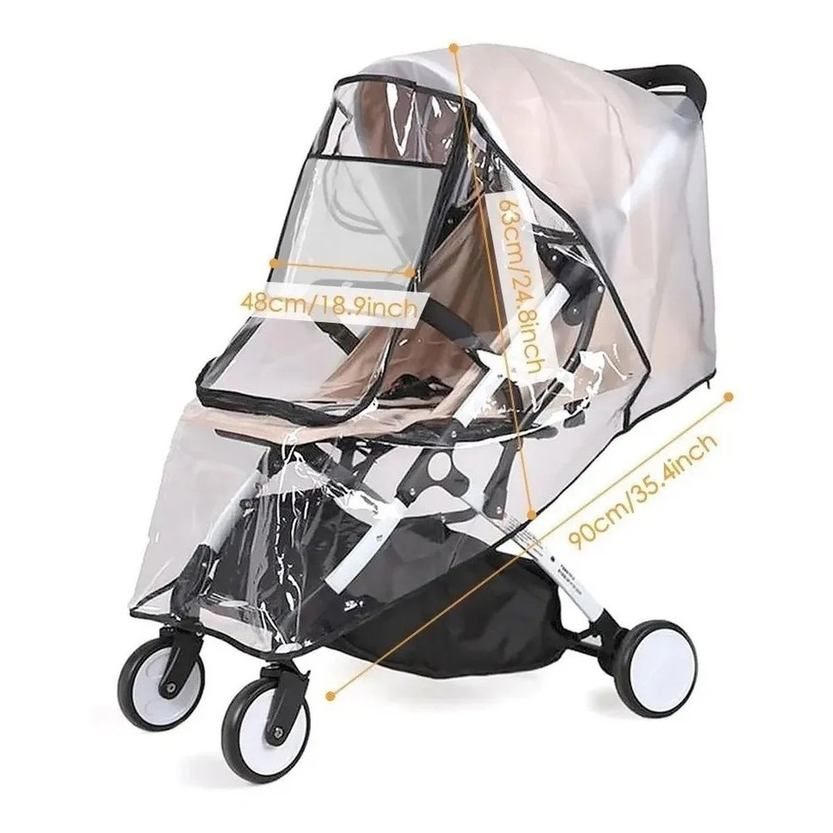 GENERICO - Cubrecarro Impermeable Transparente Universal Ventana con Cremallera