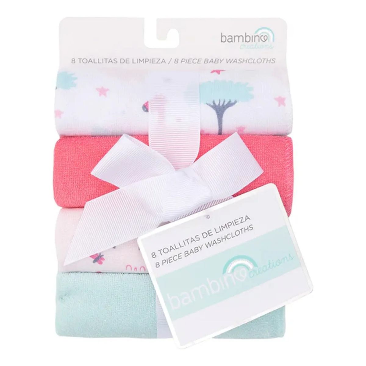 GENERICO - Toallitas de Limpieza Para Bebé Algodón Suave Pack de 8 Multicolor