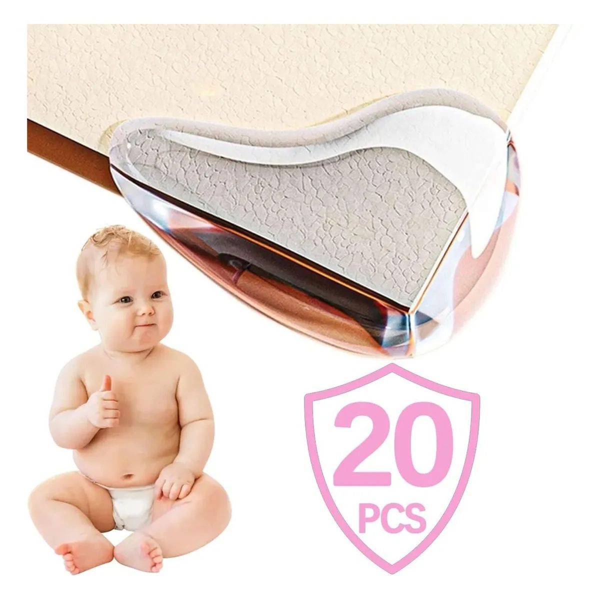 GENERICO - Protector Esquina de Mesa Transparente Seguridad Infantil 20 Piezas