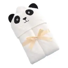 GENERICO - Toalla Infantil Con Capucha Algodón Diseño Panda Blanca