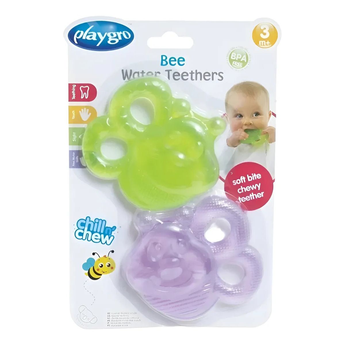 GENERICO - Mordedores de Agua Suave BPA Free Forma Abeja Pack x2