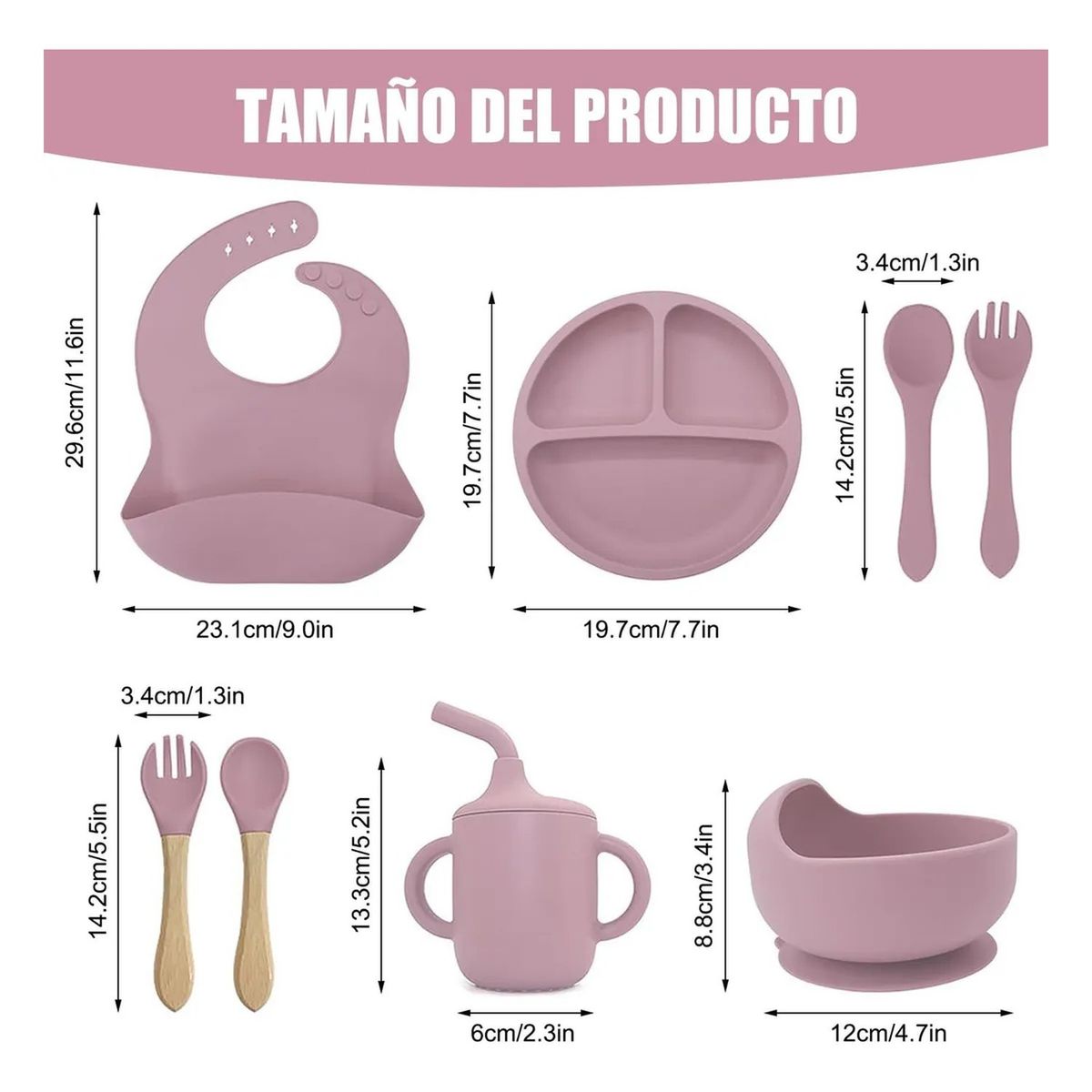 GENERICO - Set De Alimentación Para Bebé Silicona Antideslizante Con Ventosa